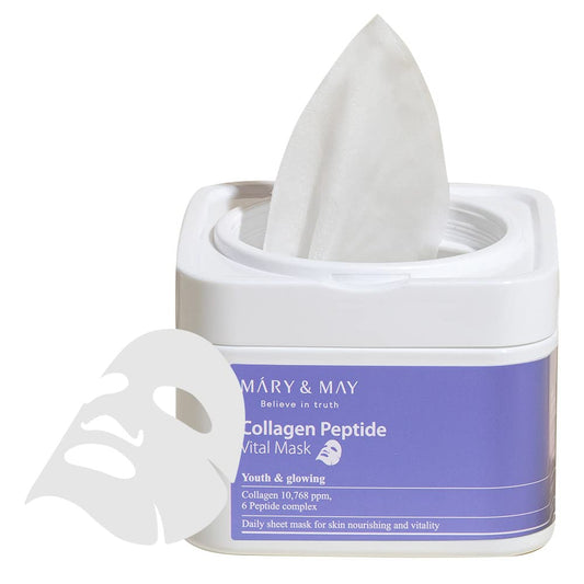 Mary & May – Collagen Peptide Vital Mask, 30pcs